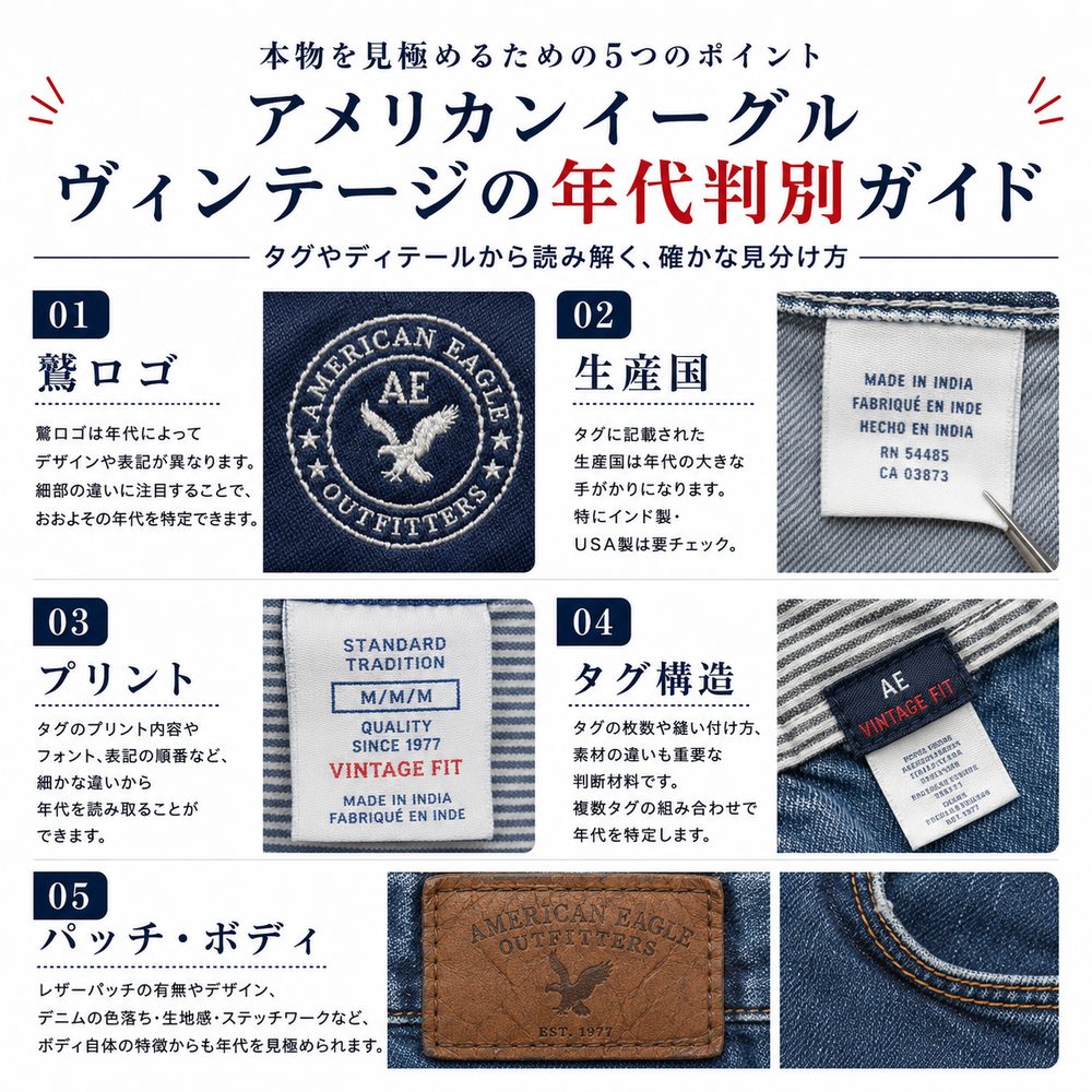 American Eagle Outfittersタグ年代判別まとめ