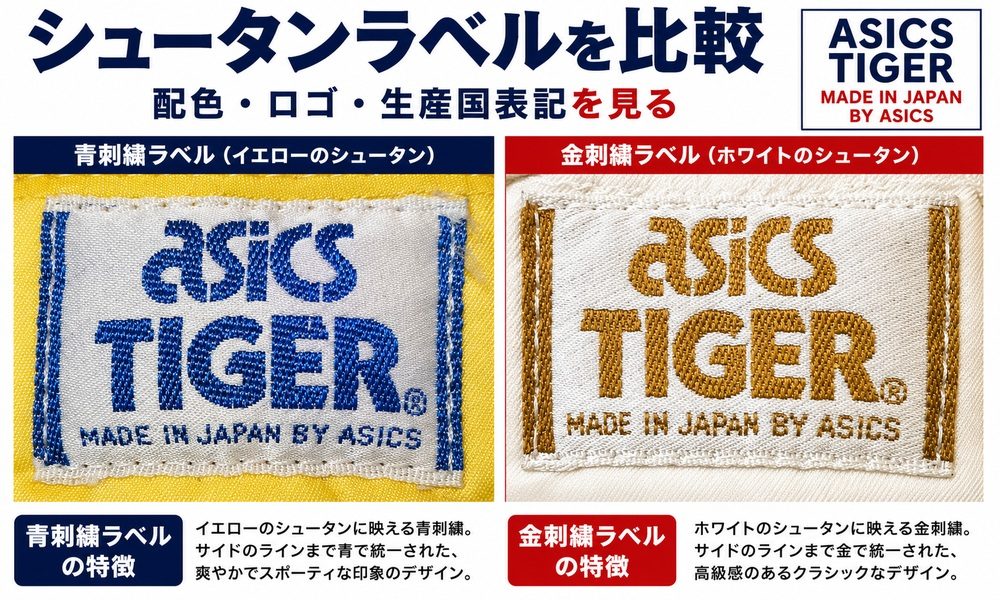 ASICS TIGERシュータンラベルの比較