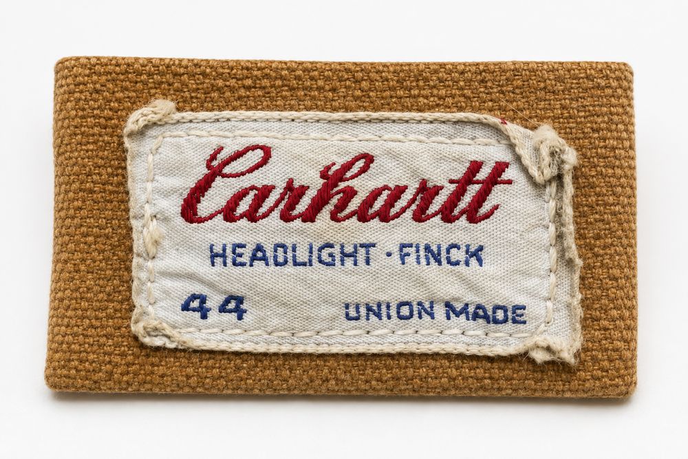 1960年代Carhartt筆記体タグ実物資料ベースの再構成イメージ
