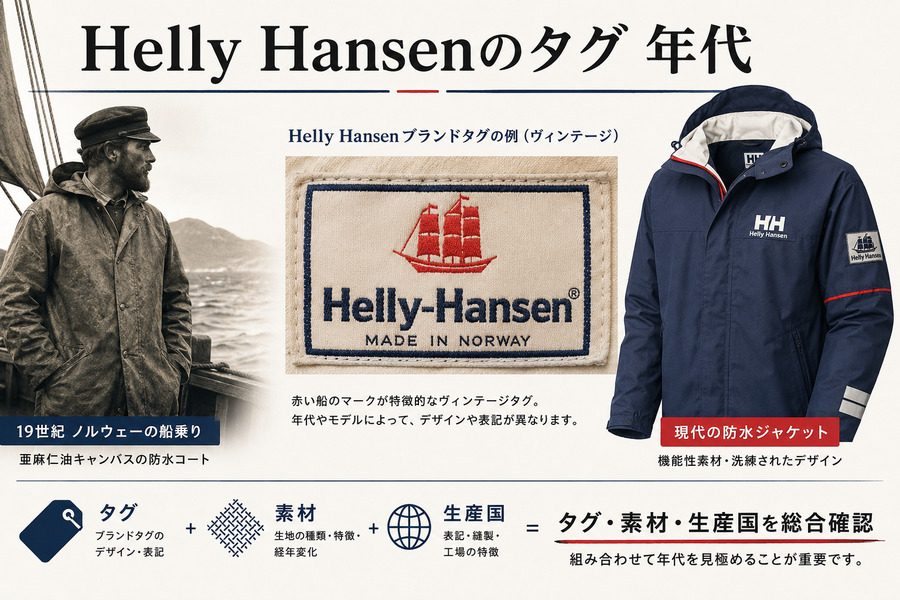 Helly Hansenのタグ年代判別ガイド