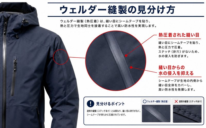 ウェルダー縫製の見分け方