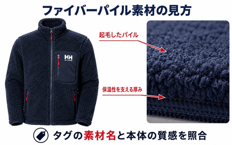 ファイバーパイル素材の見方
