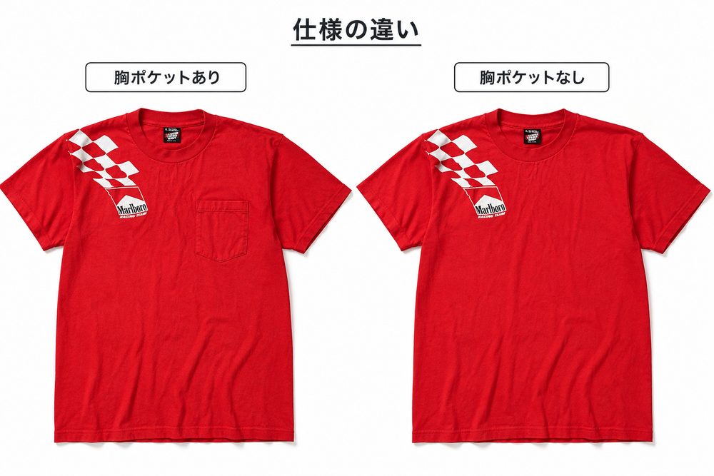 Marlboro胸ポケットの有無比較