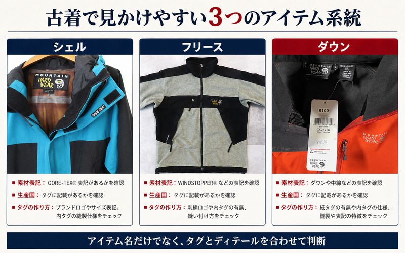 古着で見かけやすい3つのアイテム系統