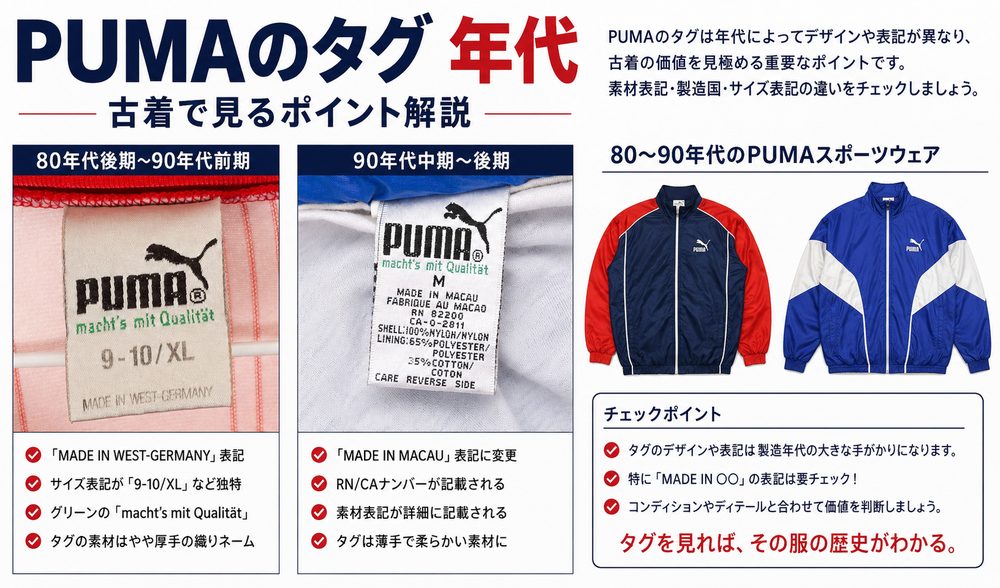 PUMAのタグ年代