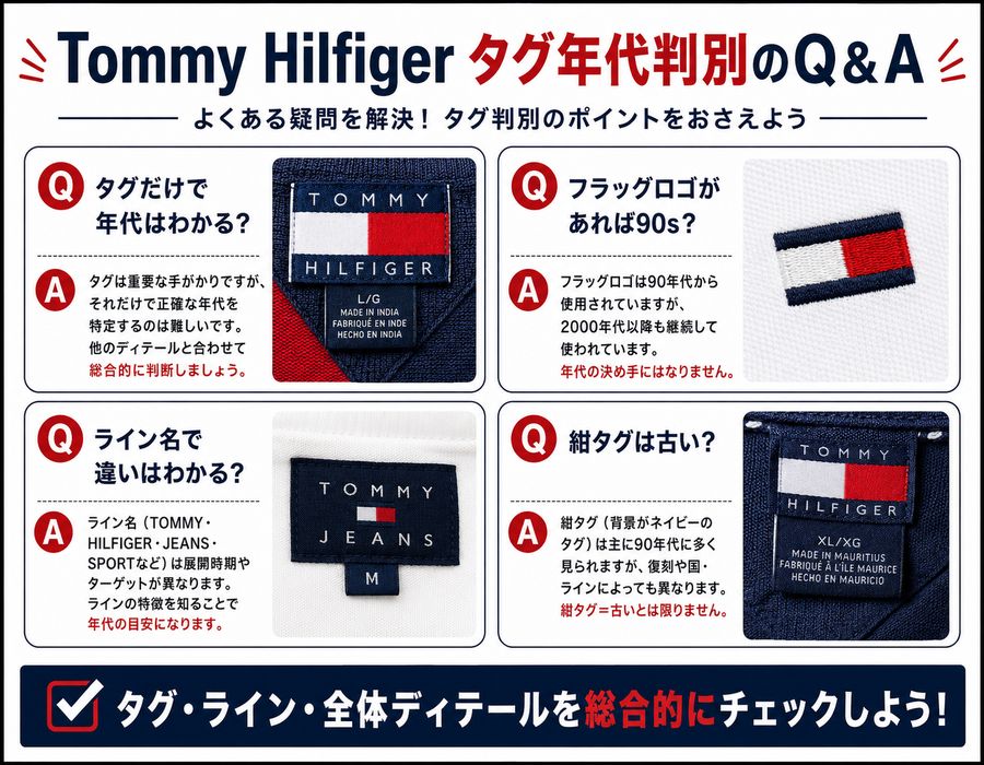 Tommy Hilfigerタグ年代判別Q&A