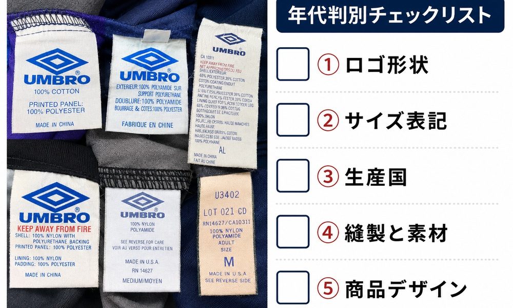 Umbro年代判別チェックリスト